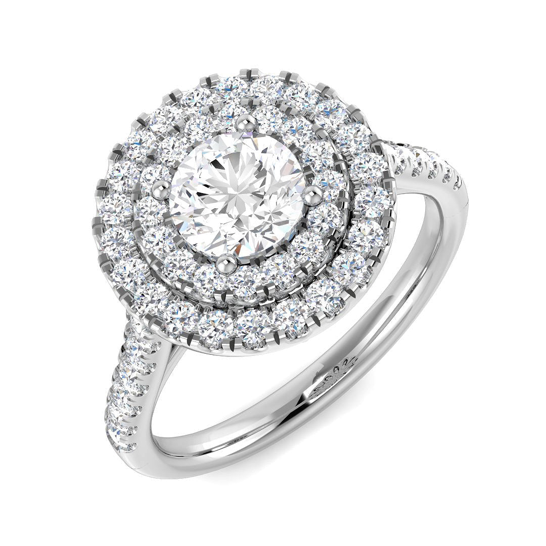 Halo Lab-Grown Diamond Ring 1.43ct–1.75ct – SR954 – 18k White Gold
