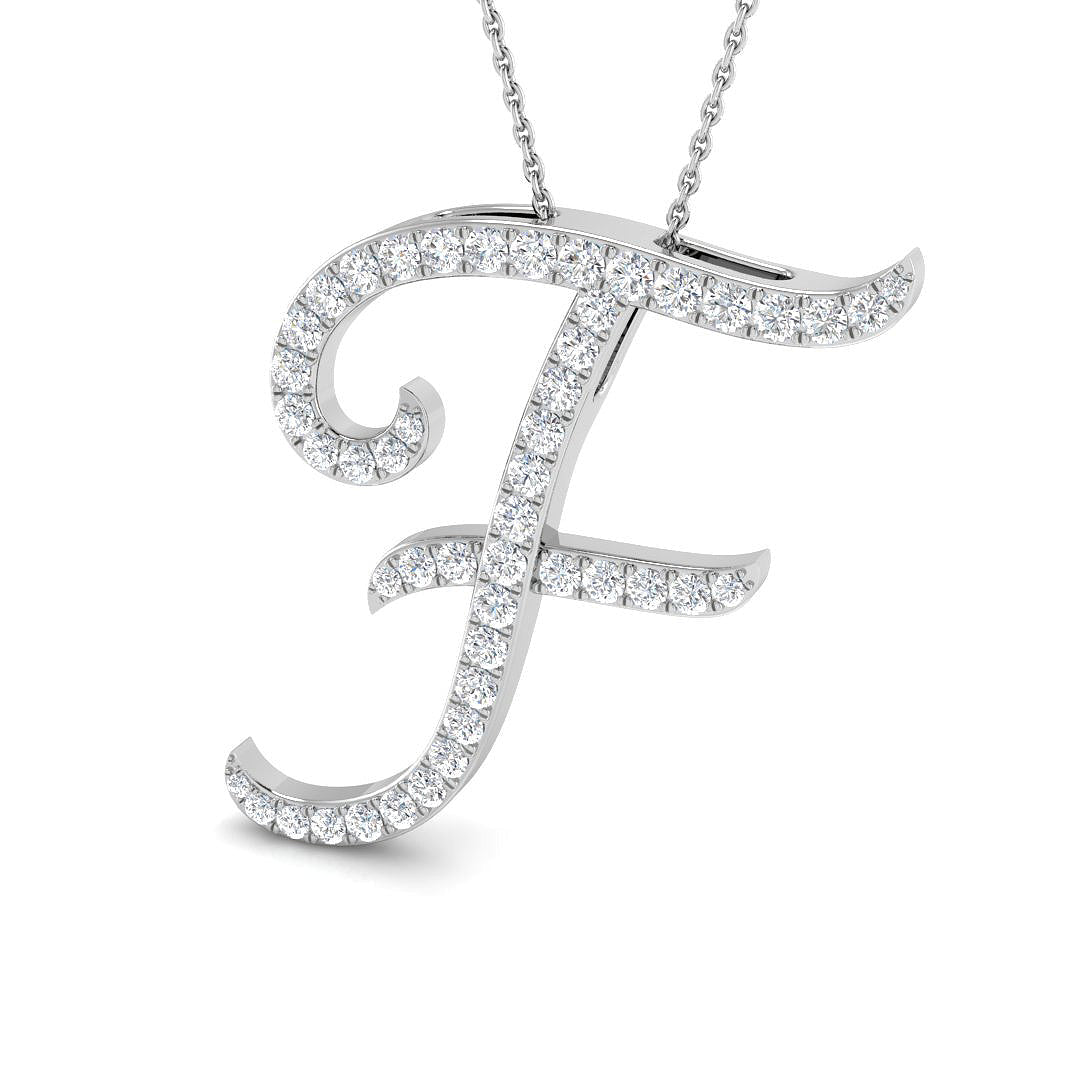Initials Diamond Ring 0.25ct–1.1ct – SP4909-F – 18k White Gold