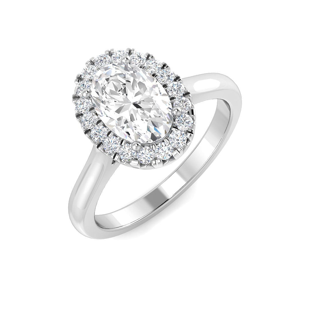 Halo Lab-Grown Diamond Ring 1.21ct–1.23ct – SR4891 – 18k White Gold