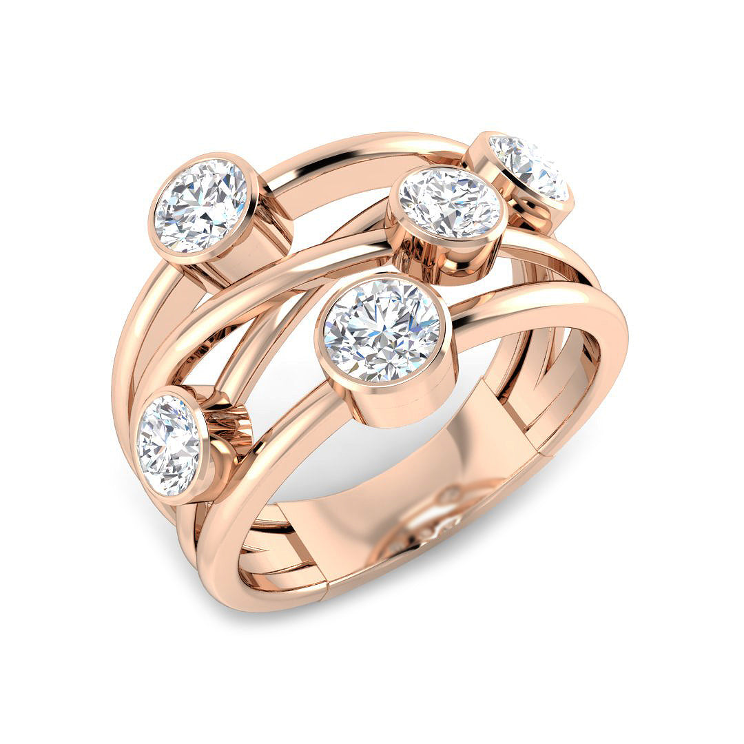 Bubble Diamond Ring 0.42ct–1.45ct – SR813 – 18k Rose Gold