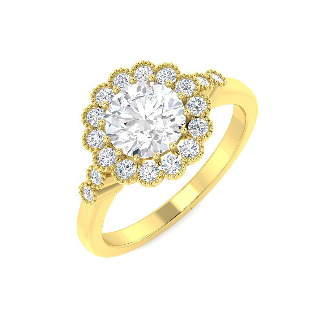 Vintage Diamond Ring 1.27ct–3.94ct – SR7360 – 18k Yellow Gold