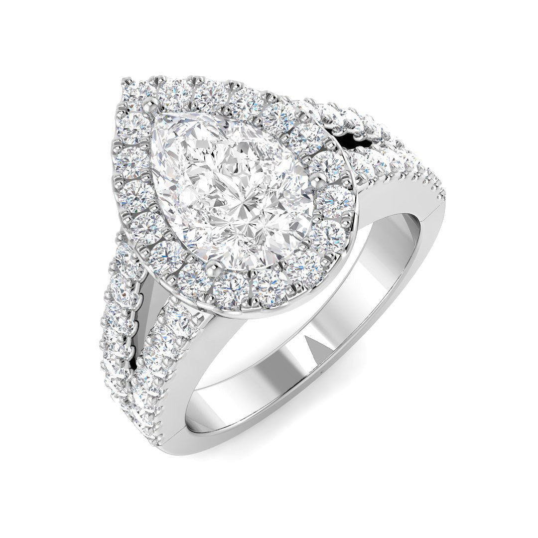 Halo Lab-Grown Diamond Ring 1.89ct–2.5ct – SR4340 – 18k White Gold