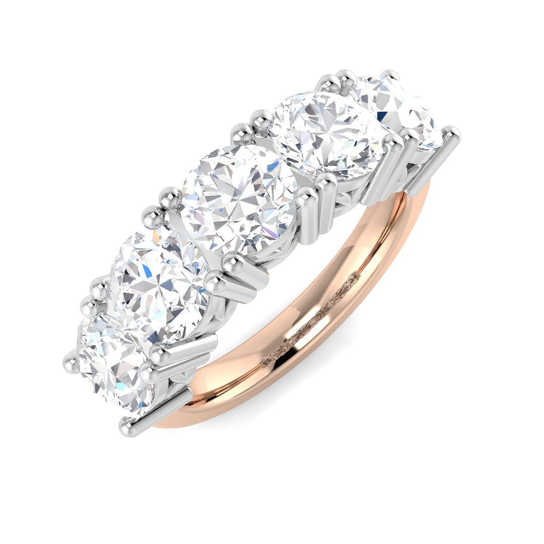 Five Stone Lab-Grown Diamond Ring 3.68ct – SR5618 – 18k Rose Gold