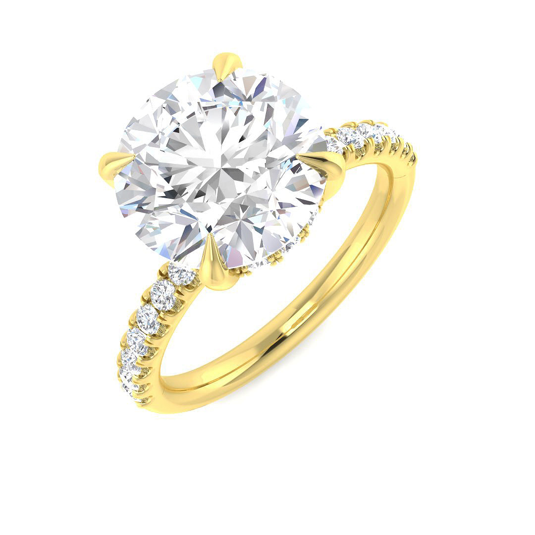 Engagement Lab-Grown Diamond Ring 4.39ct–4.43ct – SR5839 – 18k Yellow Gold