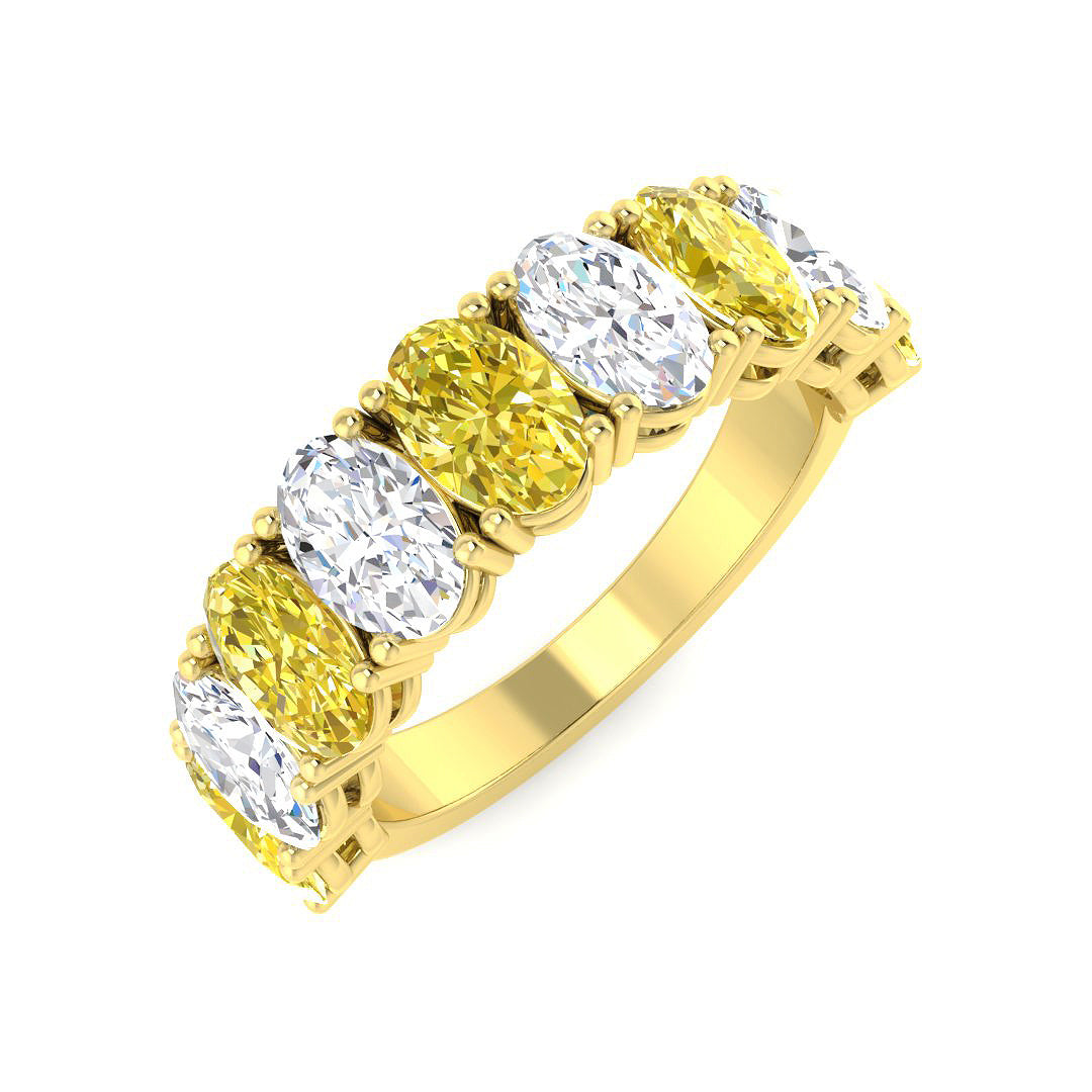 Multi Stone Lab-Grown Diamond Ring 4.11ct – SR6935~LGYD – 18k Yellow Gold