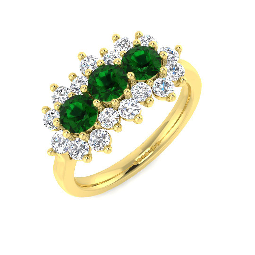 Boat Diamond Ring 1.59ct – SL8412~EM – 18k Yellow Gold