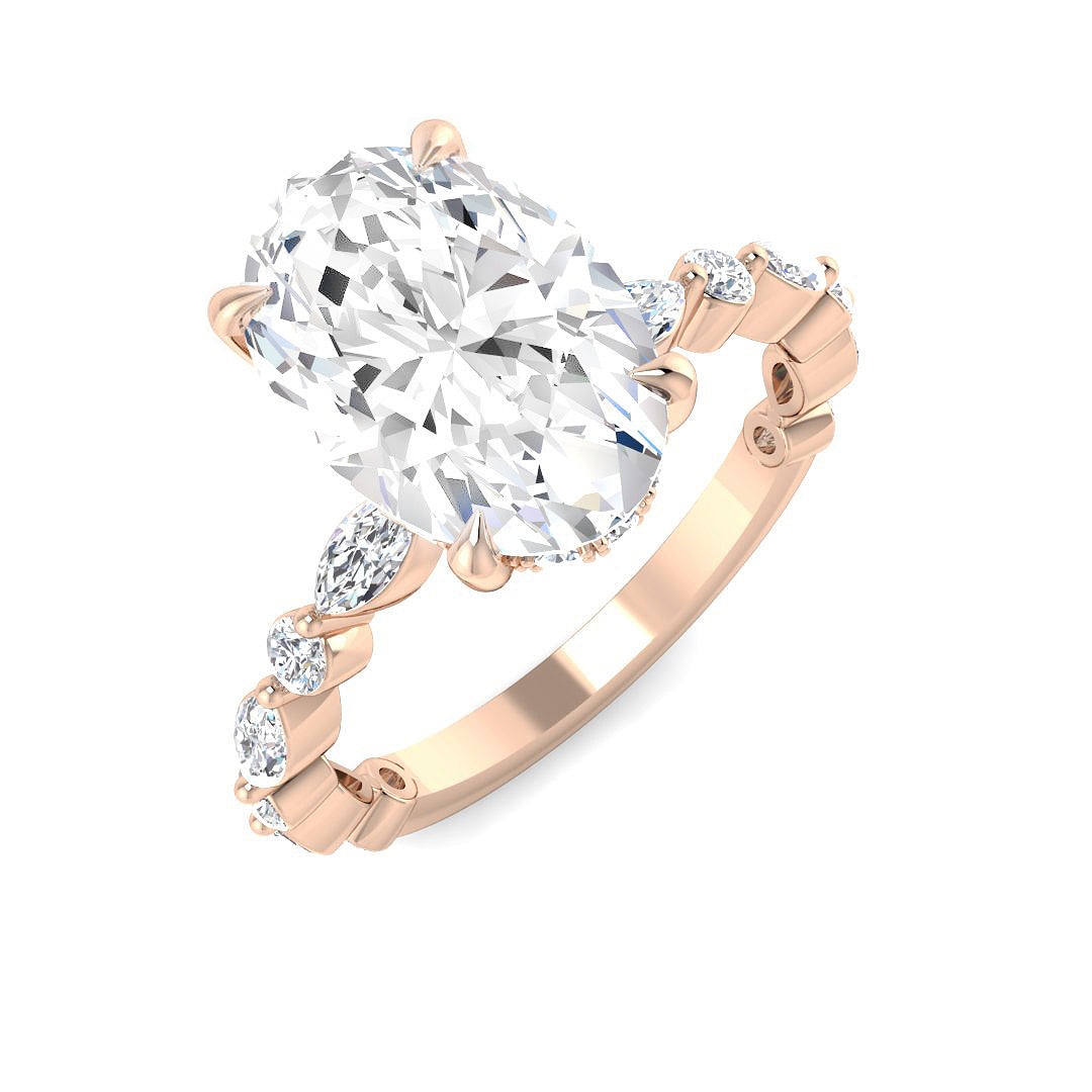 Engagement Lab-Grown Diamond Ring 1.41ct–3.99ct – SR4628 – 18k Rose Gold