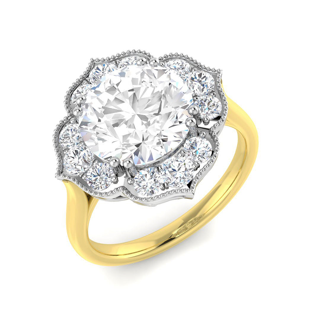 Vintage Diamond Ring 1.39ct–3.57ct – SR7356 – 18k Yellow Gold