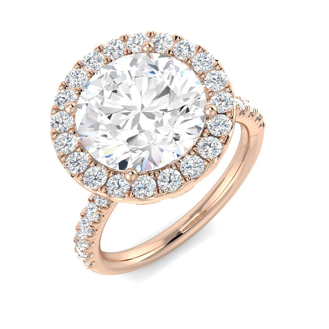 Halo Lab-Grown Diamond Ring 4.69ct – SR6124 – 18k Rose Gold