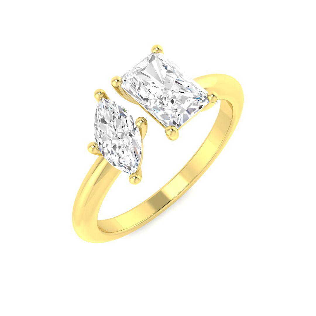 Two Stone Lab-Grown Diamond Ring 1.3ct – SR4442 – 18k Yellow Gold