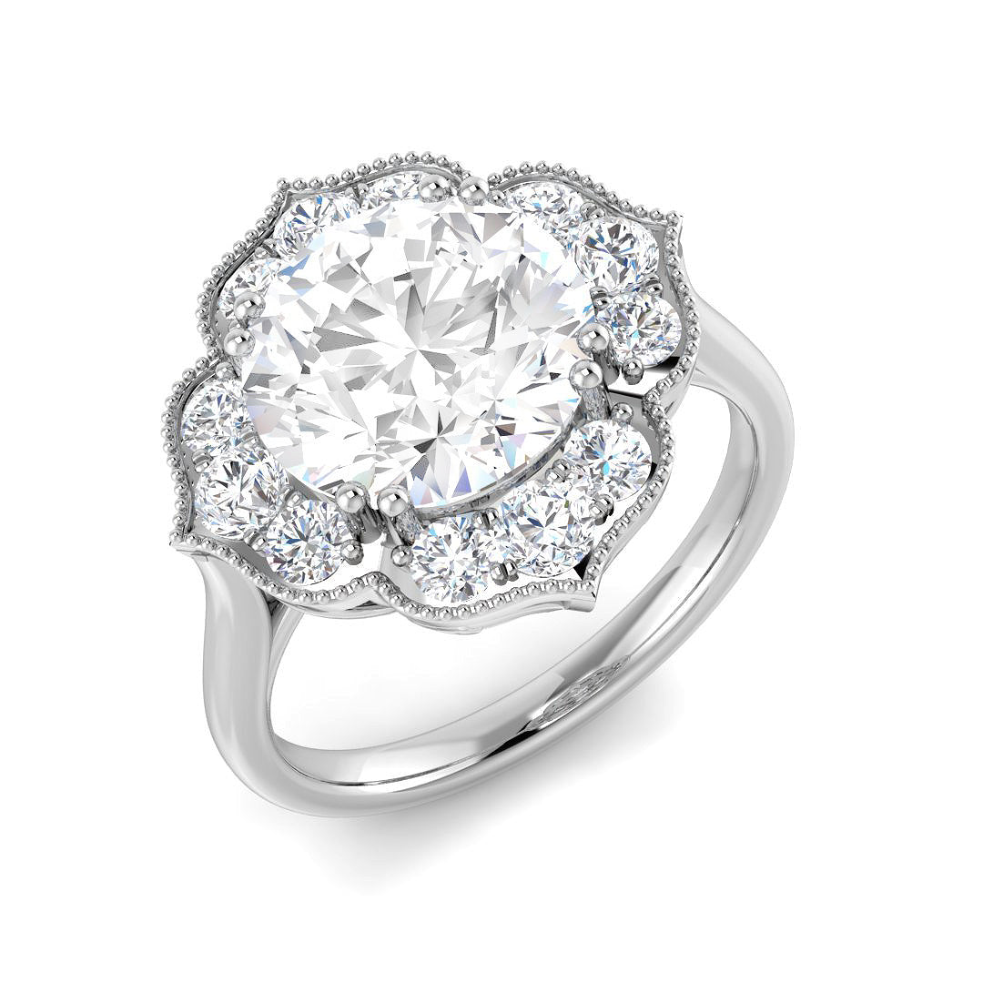 Vintage Diamond Ring 1.39ct–3.57ct – SR7356 – 18k White Gold