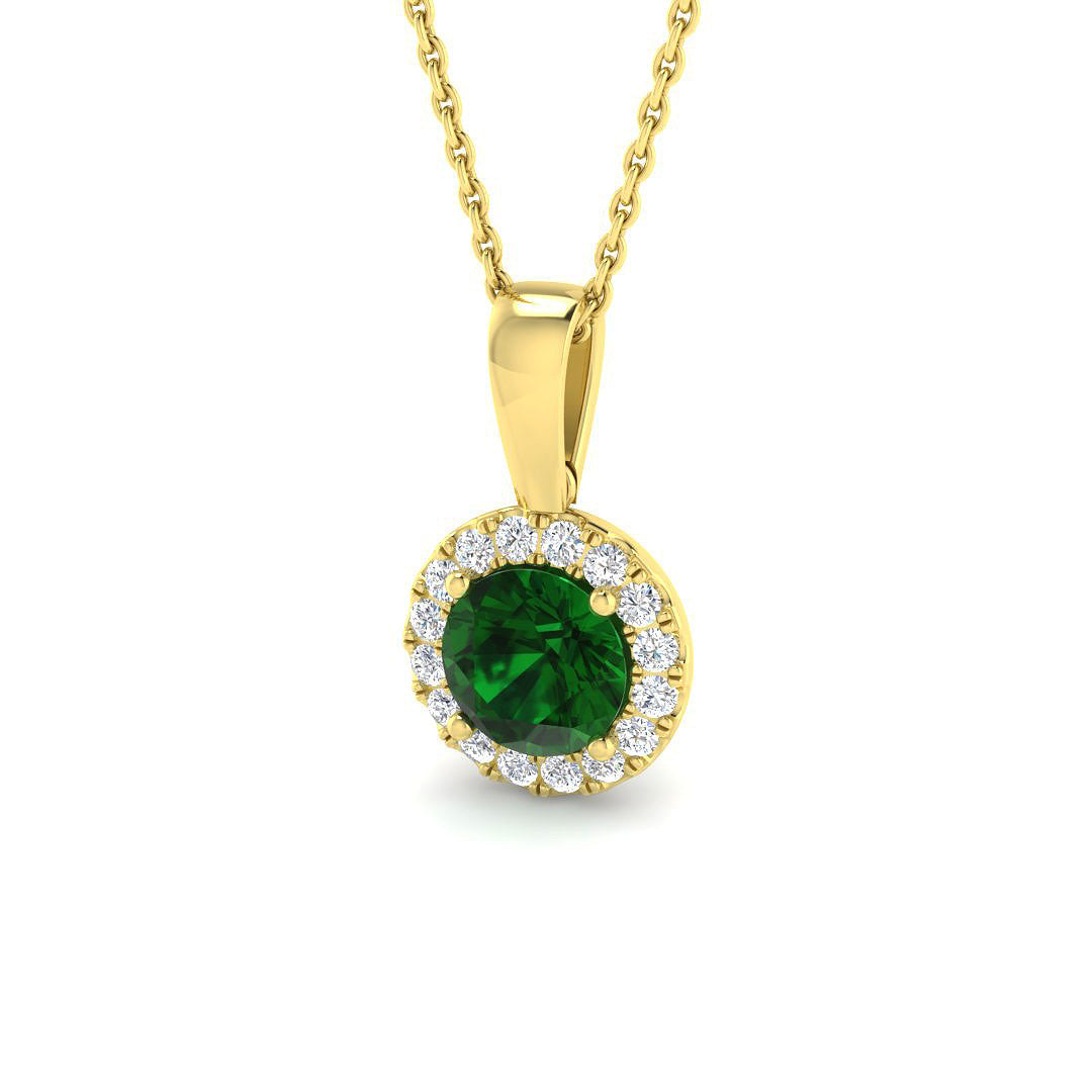 Halo Diamond Ring 0.18ct–1.71ct – SP4874~EM – 18k Yellow Gold