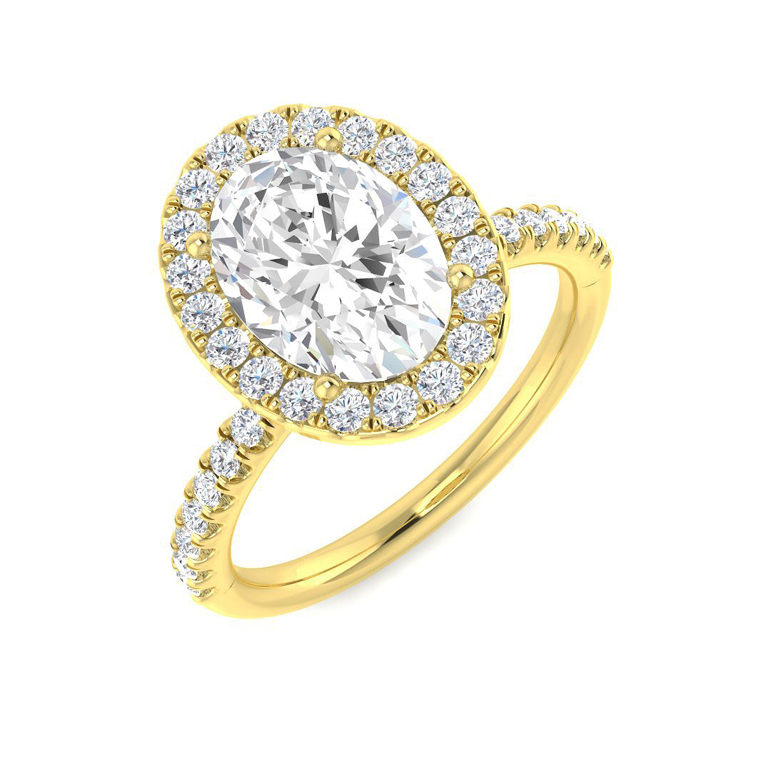 Halo Diamond Ring 0.63ct–5.92ct – SR54 – 18k Yellow Gold