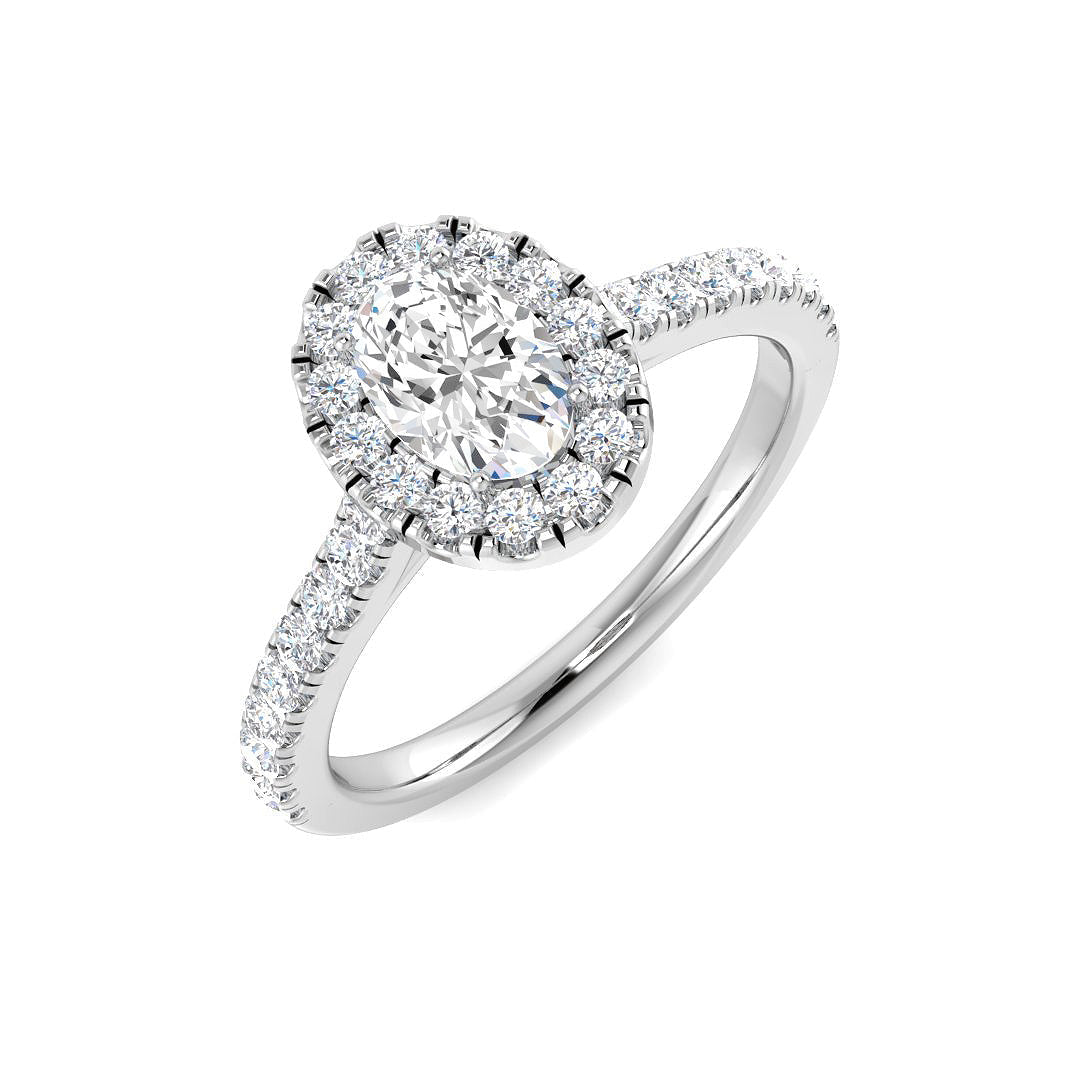 Halo Diamond Ring 0.63ct–5.92ct – SR54 – 9k White Gold