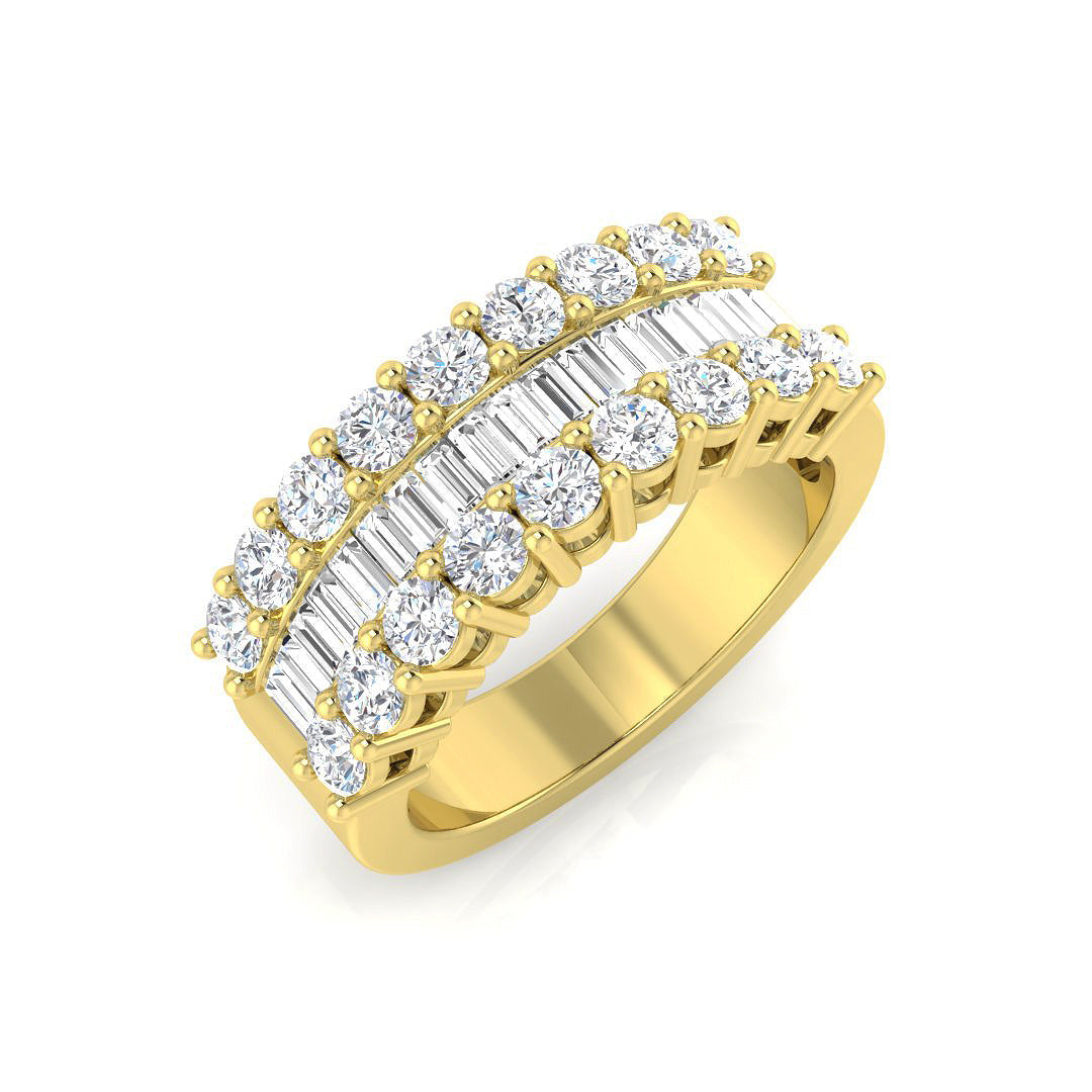 Baguette & Brilliant Diamond Ring 1.16ct–3.32ct – SL4183 – 18k Yellow Gold