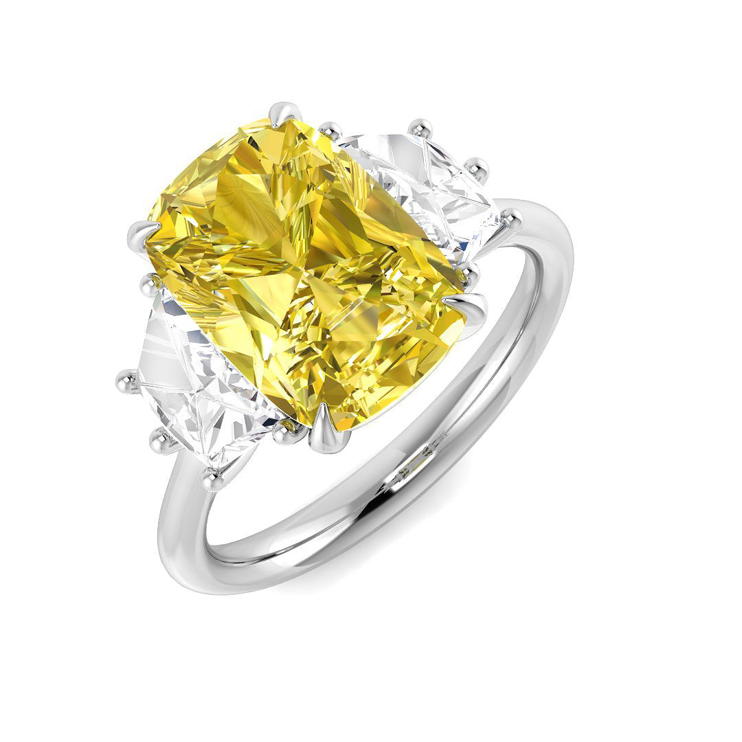 Three Stone Lab-Grown Diamond Ring 2.7ct–4.11ct – SR6975~LGYD – 18k White Gold