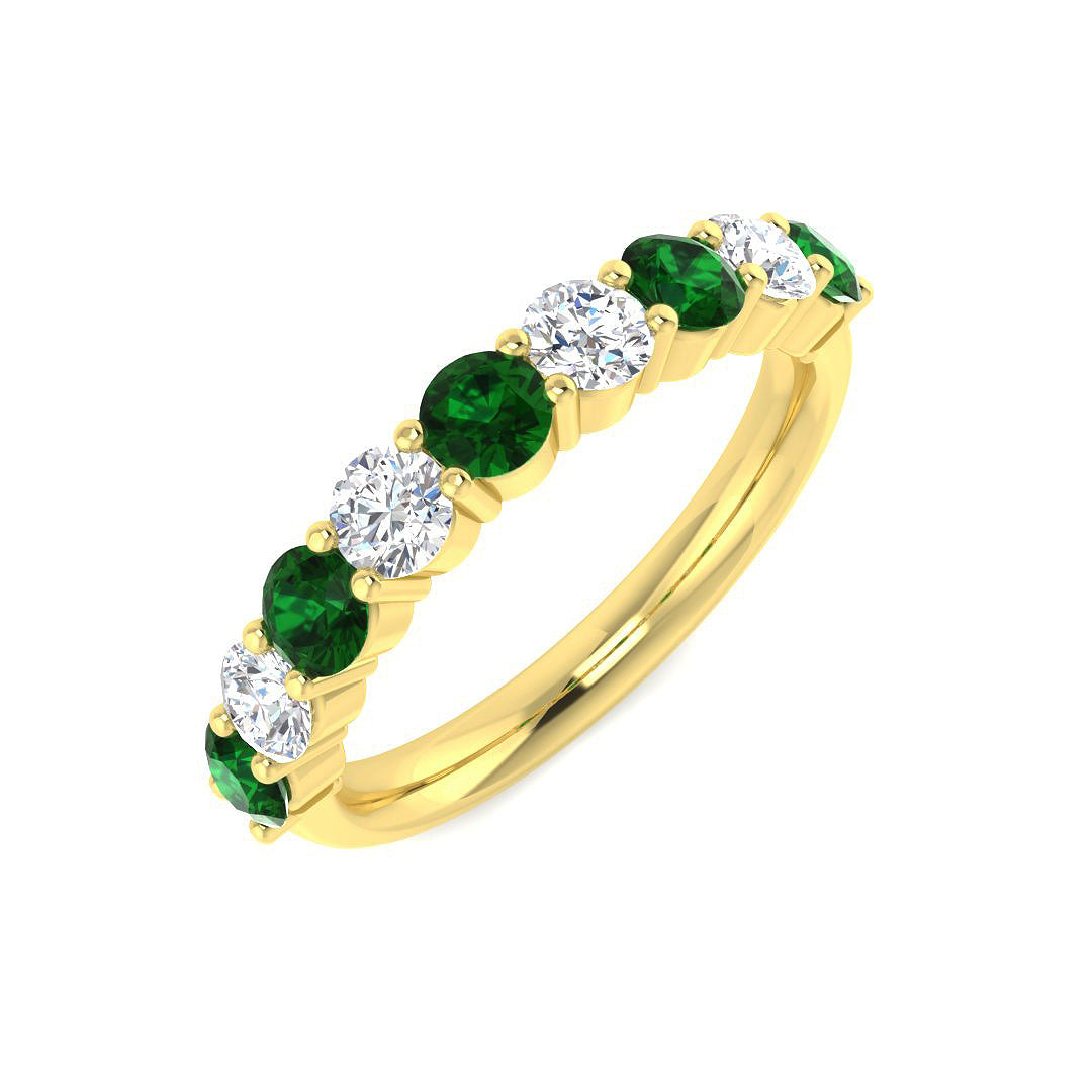 Half Eternity Diamond Ring 1.1ct – BJR0450~EM – 18k Yellow Gold