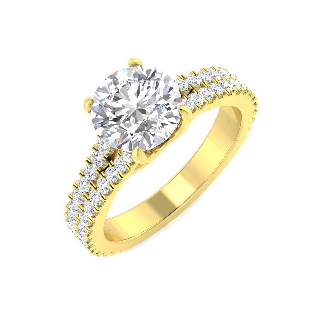 Engagement Lab-Grown Diamond Ring 1.63ct–3.66ct – SR4910 – 18k Yellow Gold