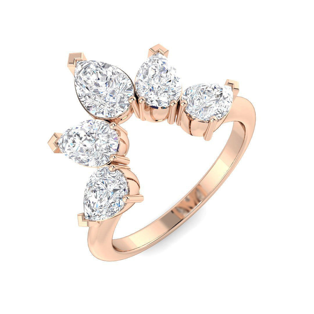 Wishbone Diamond Ring 0.79ct–1.98ct – SR798 – 18k Rose Gold