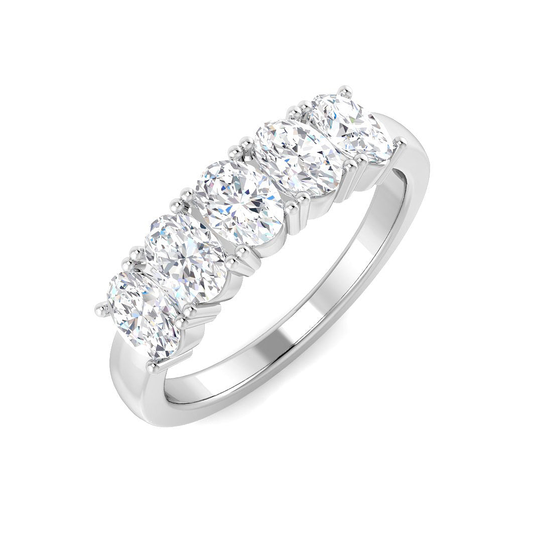 Five Stone Diamond Ring 1.01ct–1.38ct – SR1862 – 18k White Gold