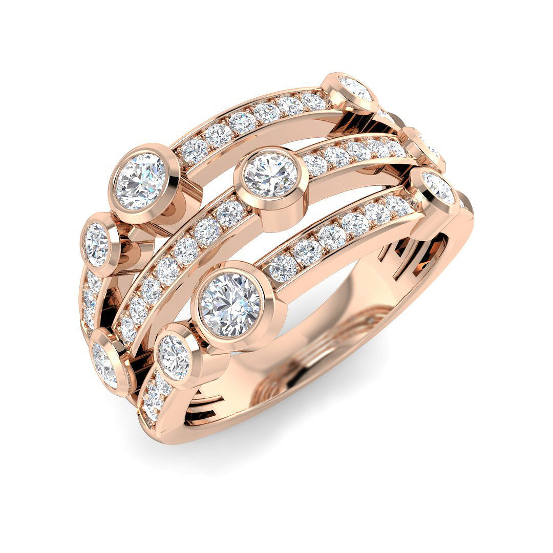 Bubble Diamond Ring 1.04ct–1.75ct – SR7557 – 18k Rose Gold