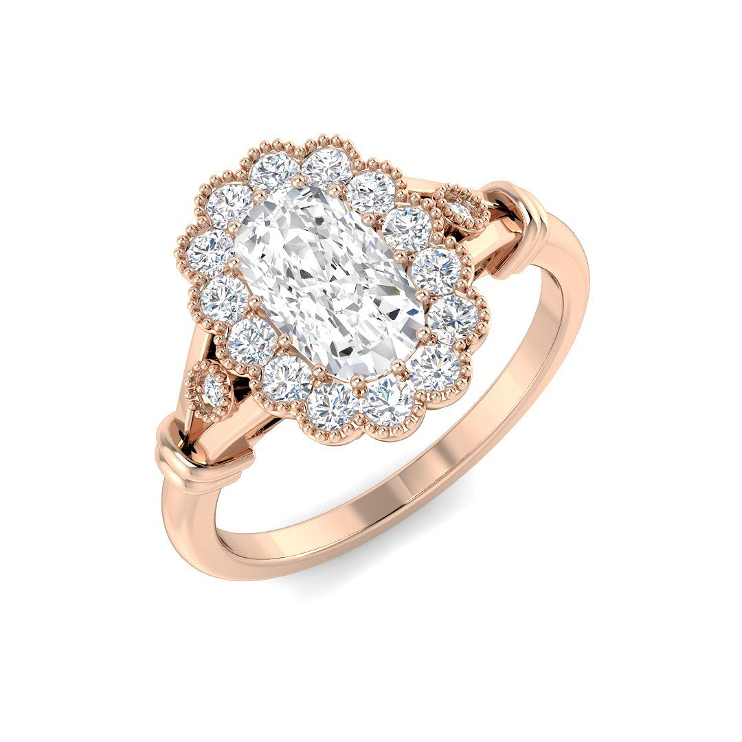 Vintage Lab-Grown Diamond Ring 1.4ct–1.45ct – SR7742 – 18k Rose Gold