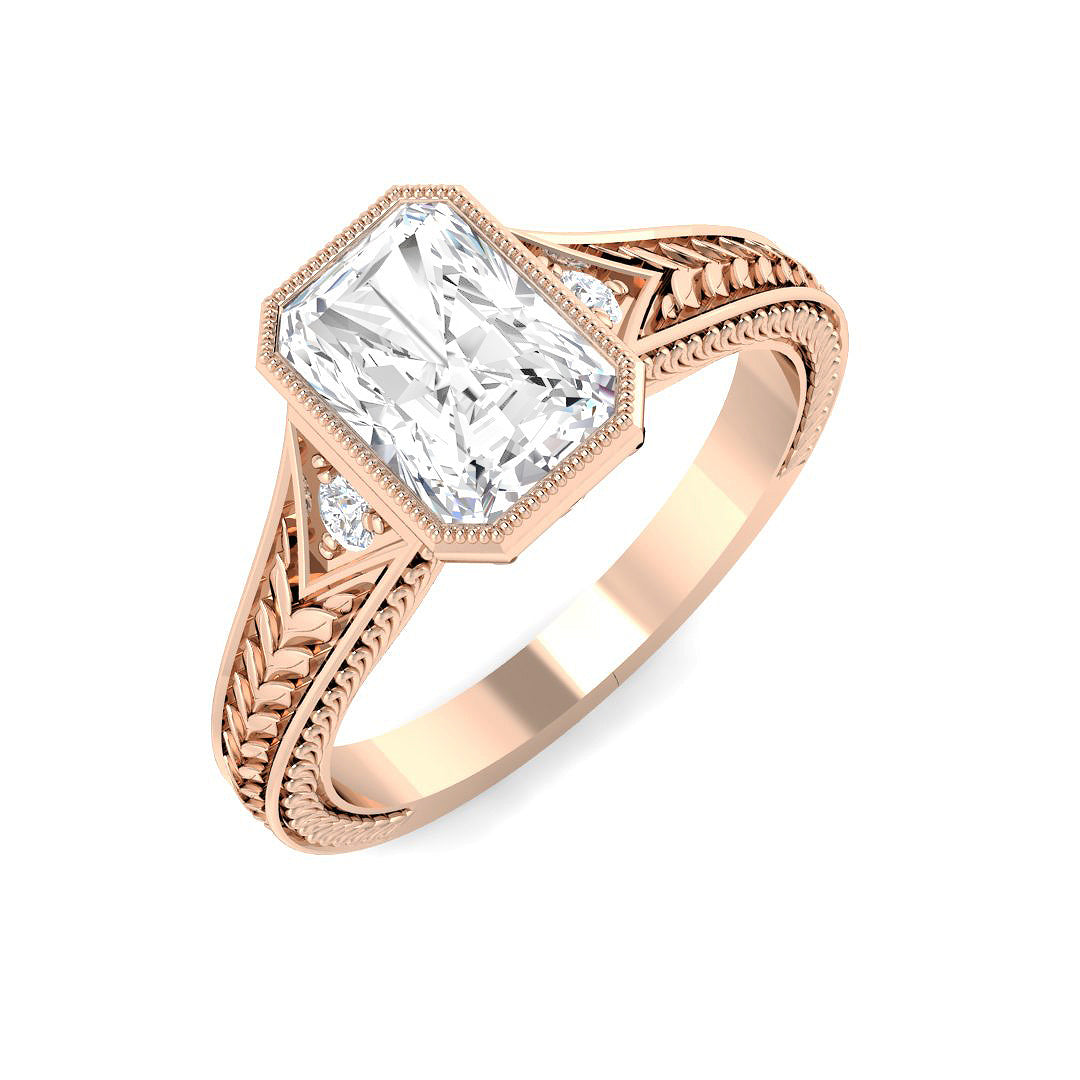 Vintage Lab-Grown Diamond Ring 1.57ct–1.6ct – SR6747 – 18k Rose Gold