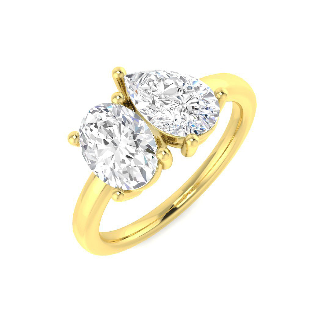 Two Stone Diamond Ring 0.83ct–2.07ct – SR3662 – 18k Yellow Gold