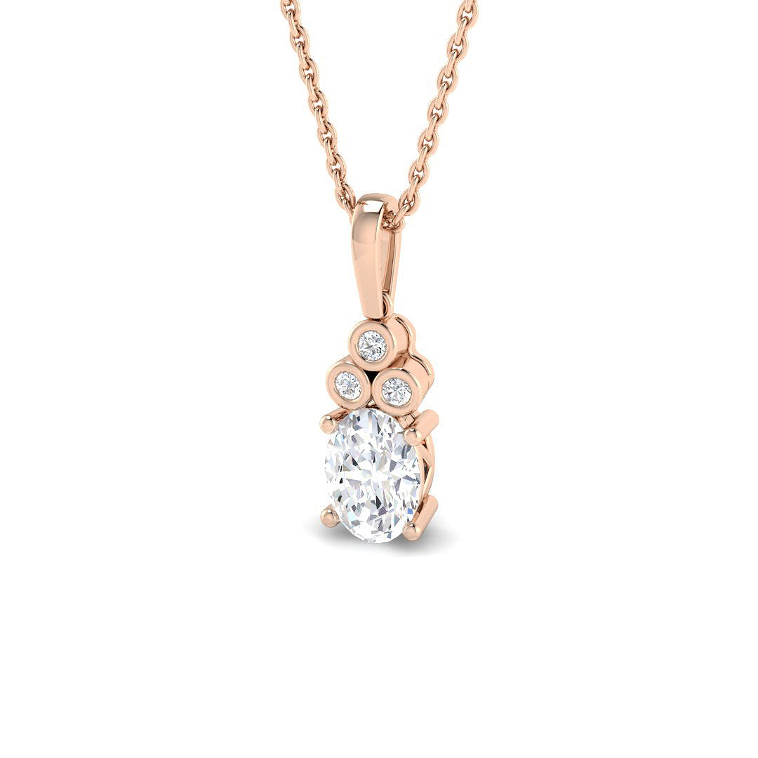 Drop & Trilogy Lab-Grown Diamond Ring 0.68ct – SP6894 – 18k Rose Gold