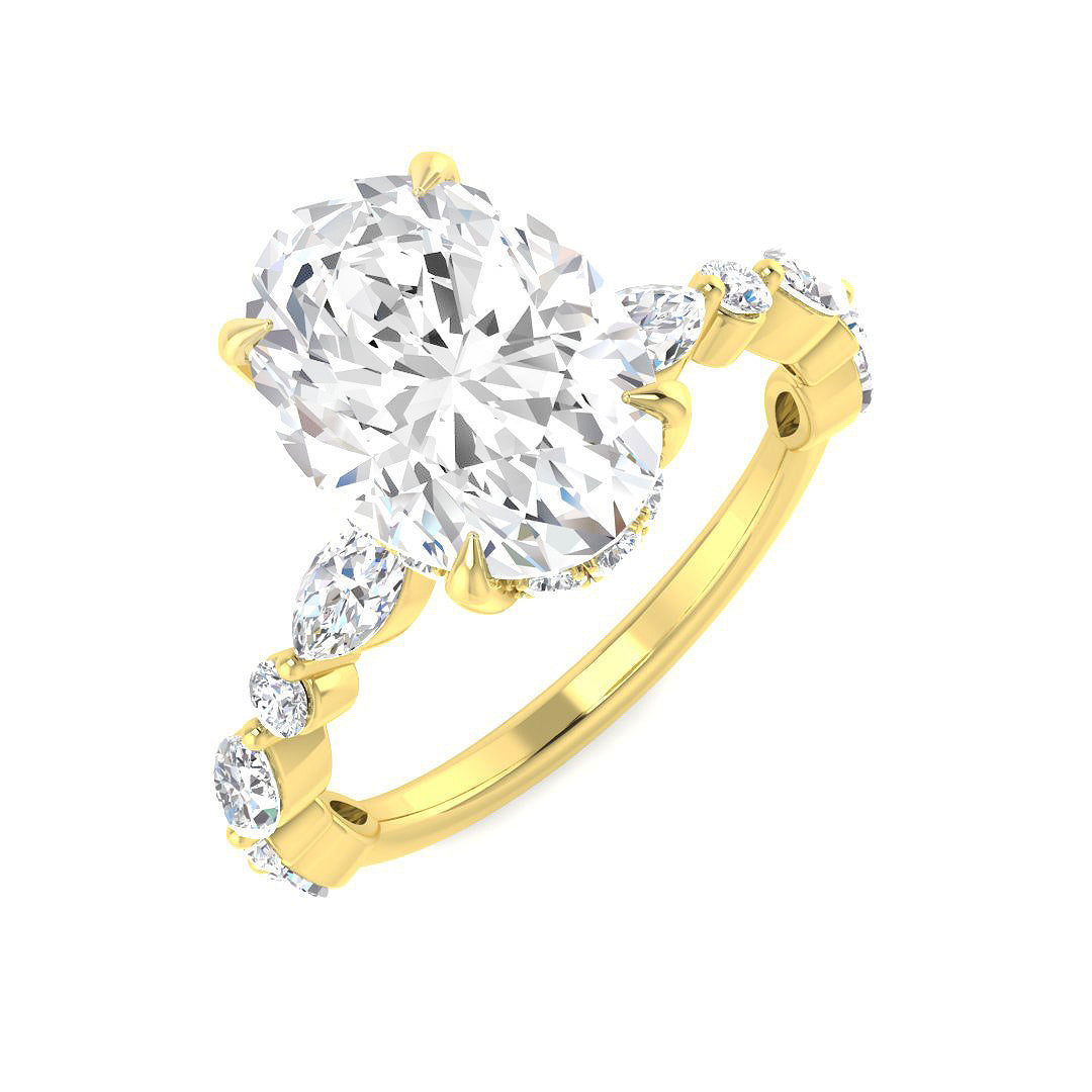 Engagement Lab-Grown Diamond Ring 1.41ct–3.99ct – SR4628 – 18k Yellow Gold