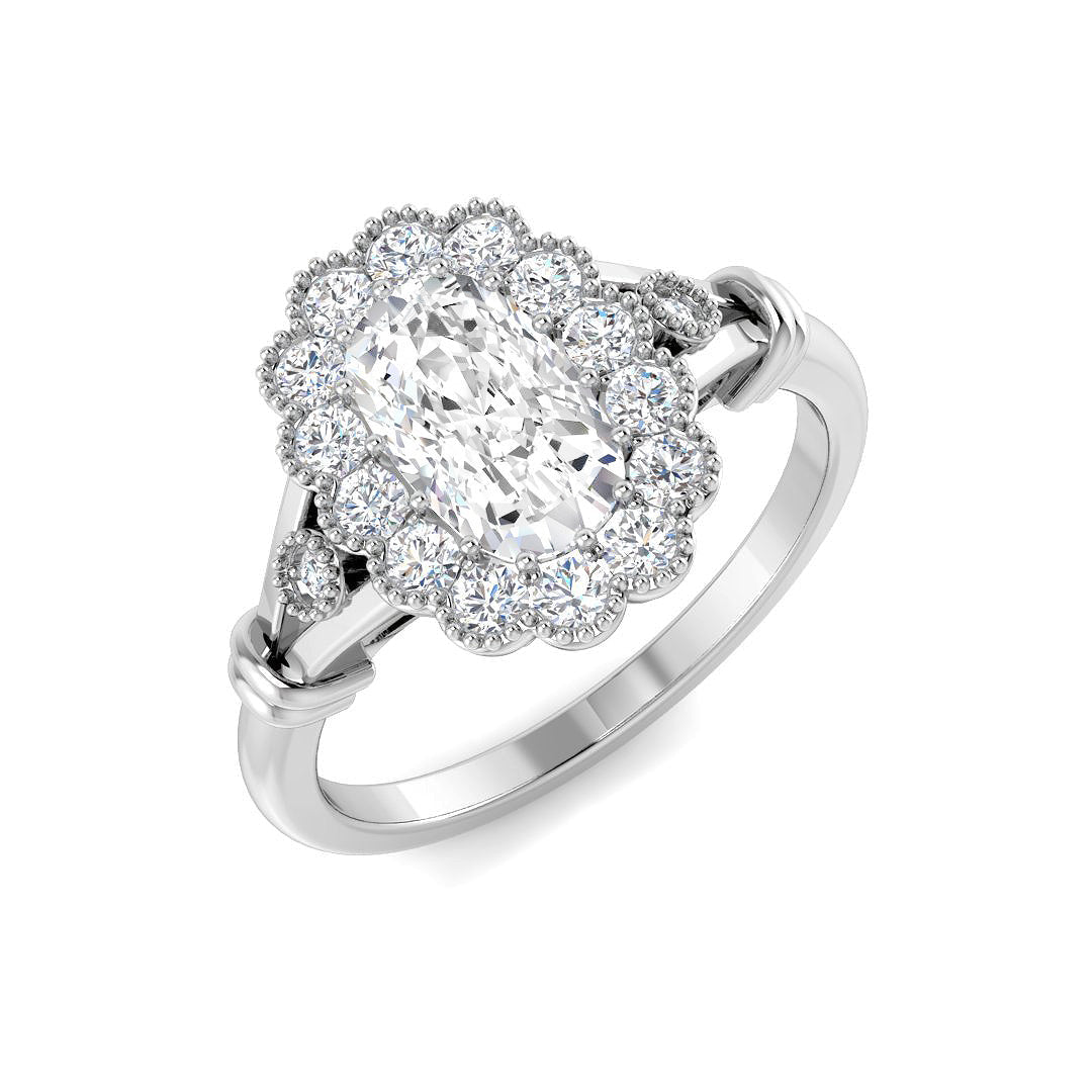 Vintage Lab-Grown Diamond Ring 1.4ct–1.45ct – SR7742 – 18k White Gold