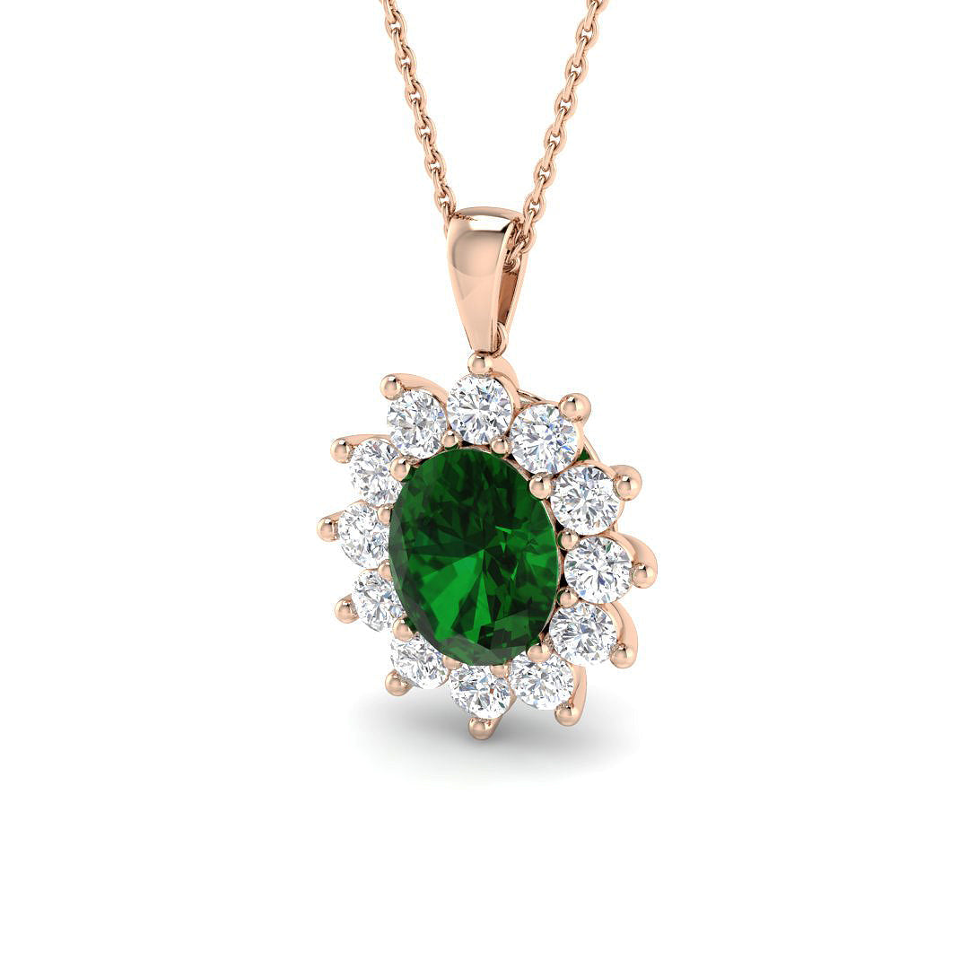 Emerald Lab-Grown Diamond Ring 1.2ct–3.55ct – SP4681~COEM – 18k Rose Gold