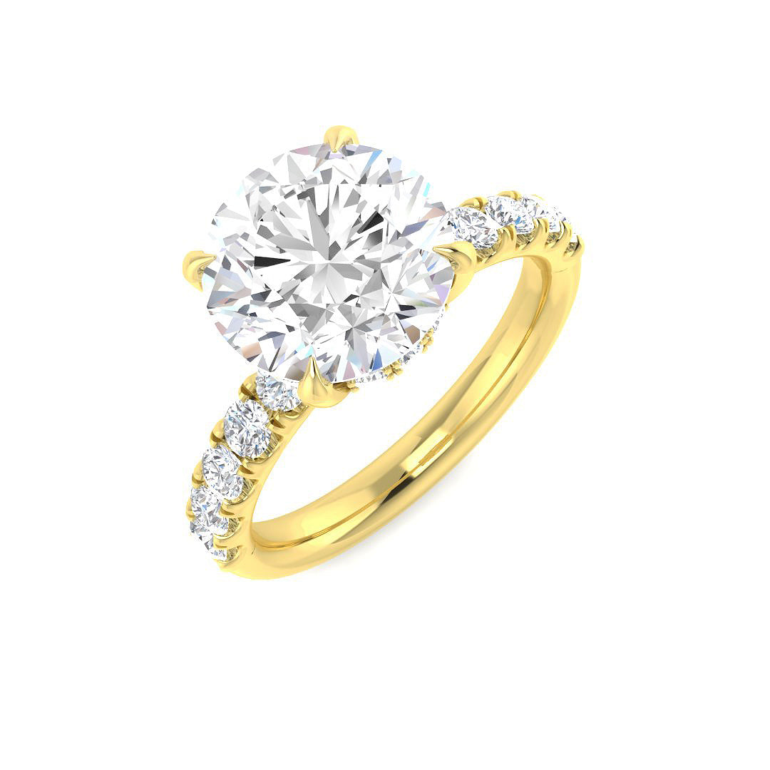 Engagement Lab-Grown Diamond Ring 2.99ct – SR7551 – 18k Yellow Gold
