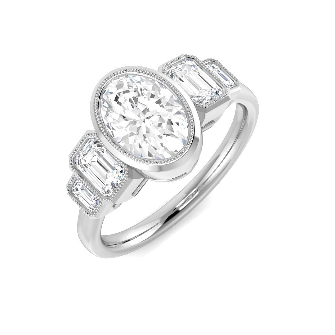Five Stone Lab-Grown Diamond Ring 1.69ct–3.28ct – SR7012 – 18k White Gold