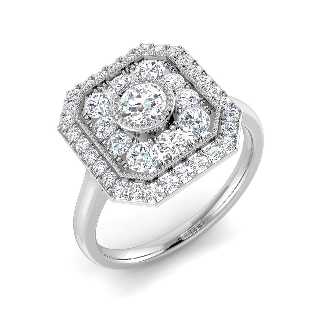Vintage Diamond Ring 0.39ct–1.07ct – SL8503 – 18k White Gold