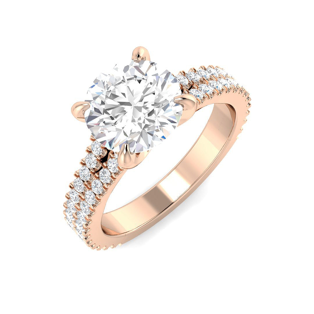 Engagement Lab-Grown Diamond Ring 1.63ct–3.66ct – SR4910 – 18k Rose Gold