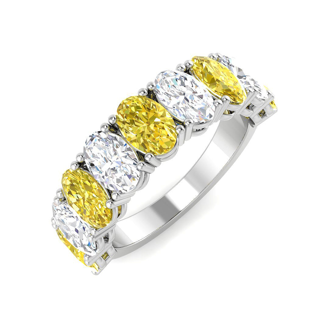 Multi Stone Lab-Grown Diamond Ring 4.11ct – SR6935~LGYD – 18k White Gold