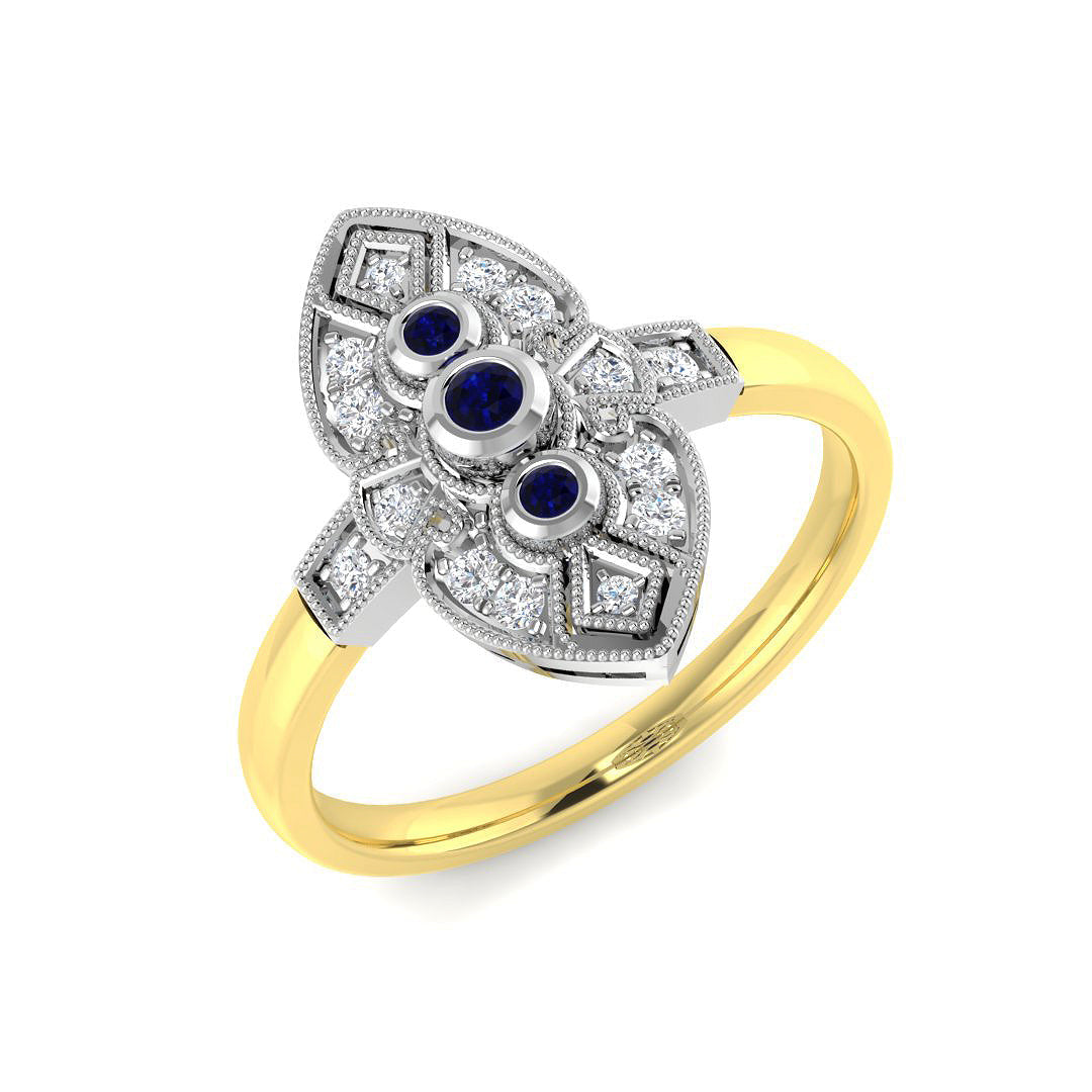 Vintage Diamond Ring 0.21ct–0.51ct – SR4593~BS – 18k Yellow Gold