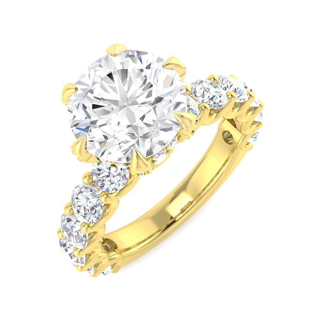 Engagement Lab-Grown Diamond Ring 3.77ct–7.87ct – SR4678 – 18k Yellow Gold
