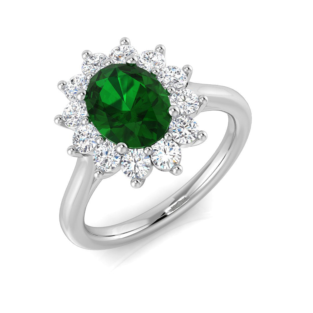 Cluster Diamond Ring 1.05ct–4.26ct – SL8276~EM – 18k White Gold