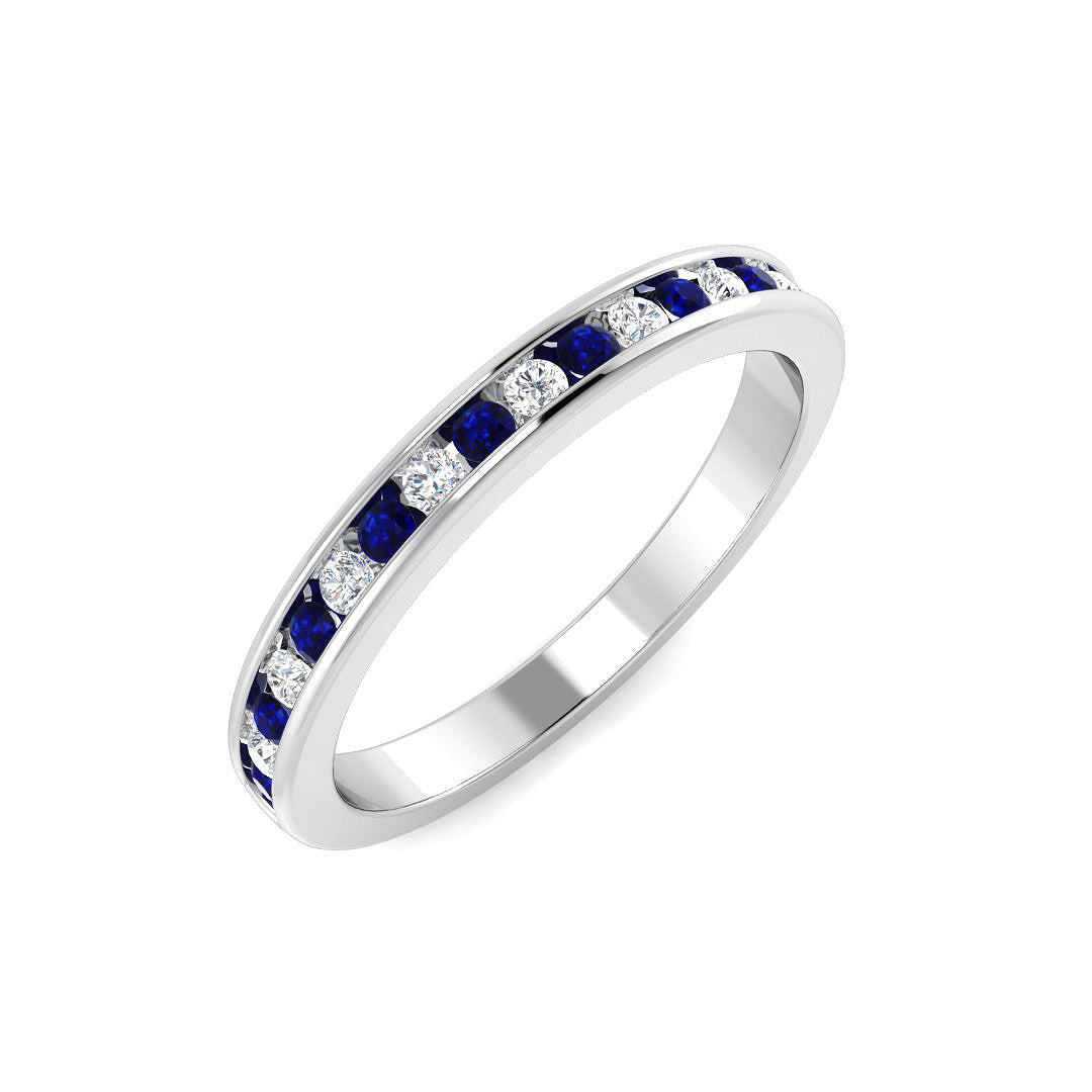 Half Eternity Diamond Ring 0.37ct–0.4ct – SL8514~BS – 18k White Gold