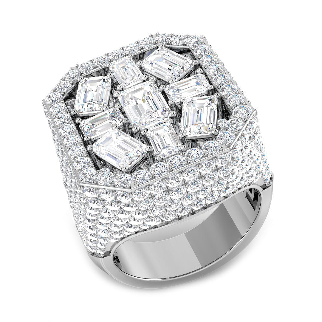 Baguette & Brilliant Lab-Grown Diamond Ring 11.8ct – SR6570 – 18k White Gold