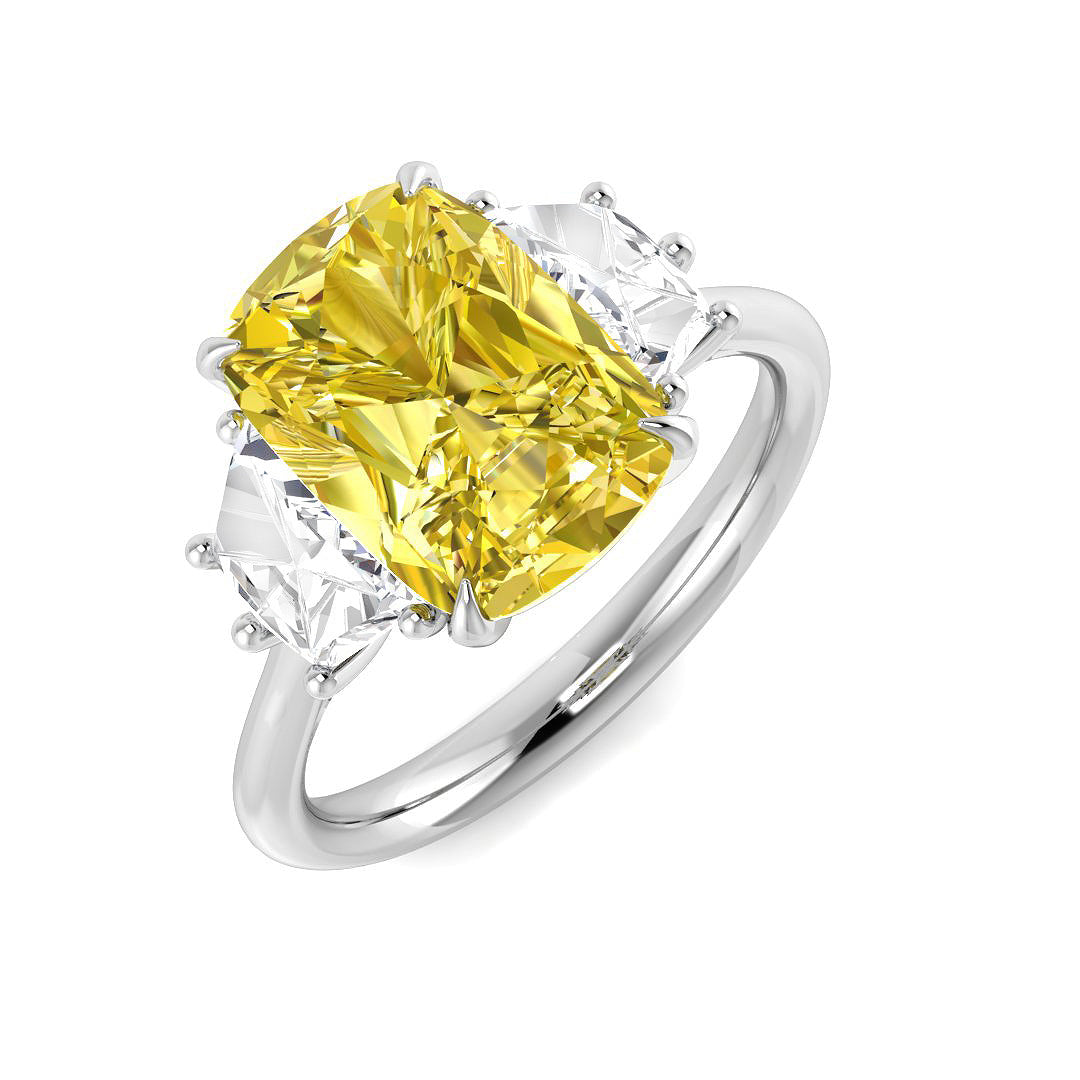 Three Stone Lab-Grown Diamond Ring 2.7ct–4.11ct – SR6975~LGYD – 18k White Gold