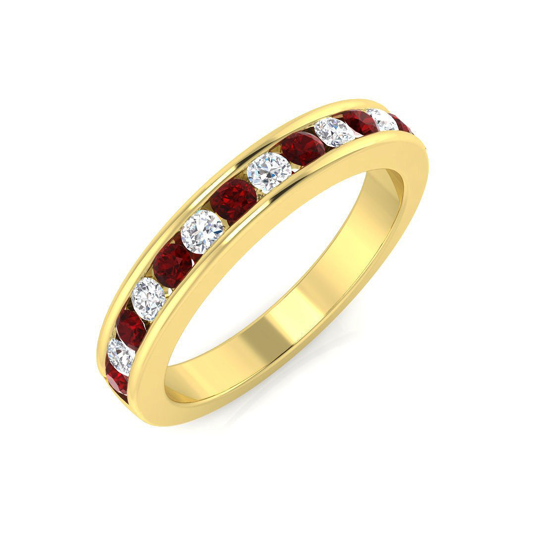 Half Eternity Diamond Ring 0.43ct–1.13ct – BJR0132~RY – 18k Yellow Gold
