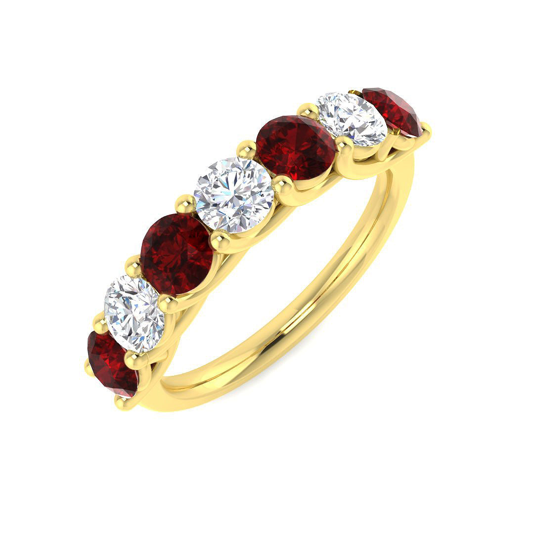 Multi Stone Diamond Ring 0.58ct–1.65ct – XYR6791~RY – 18k Yellow Gold