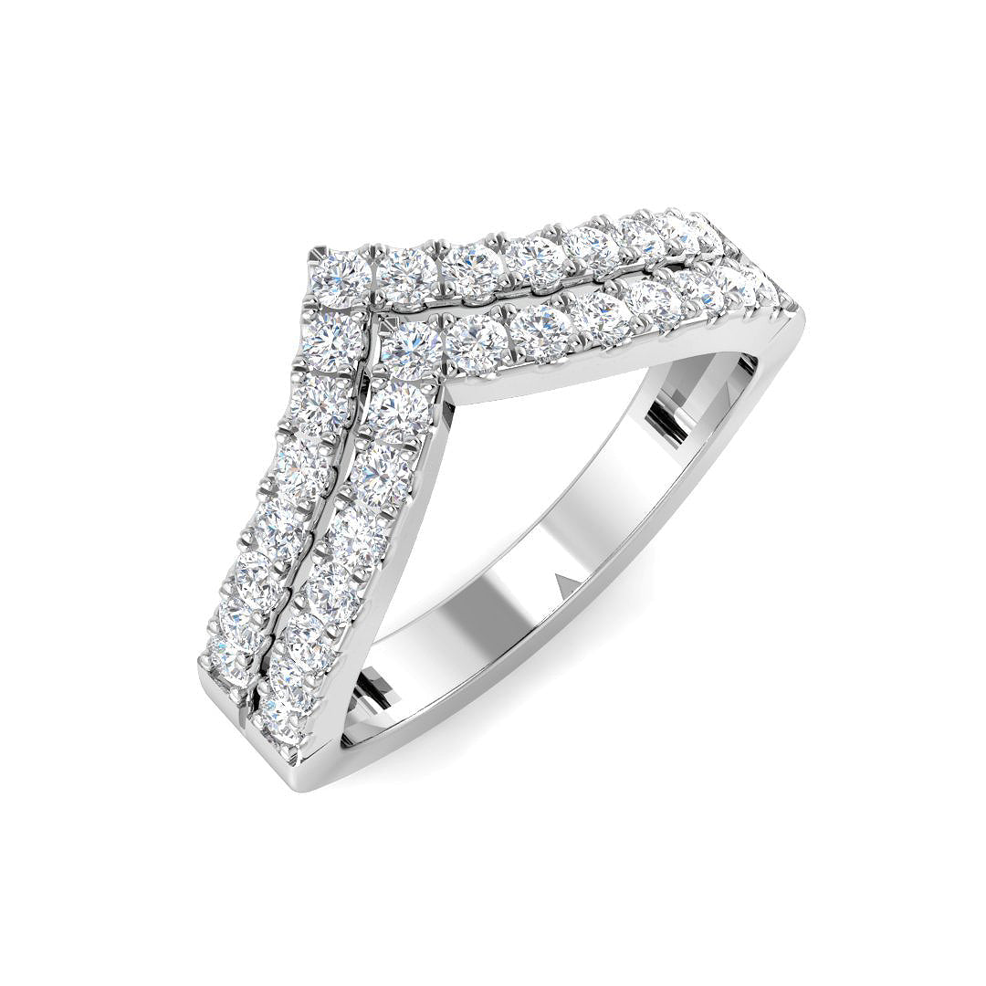 Wishbone Diamond Ring 0.37ct–0.6ct – SR5519 – 18k White Gold
