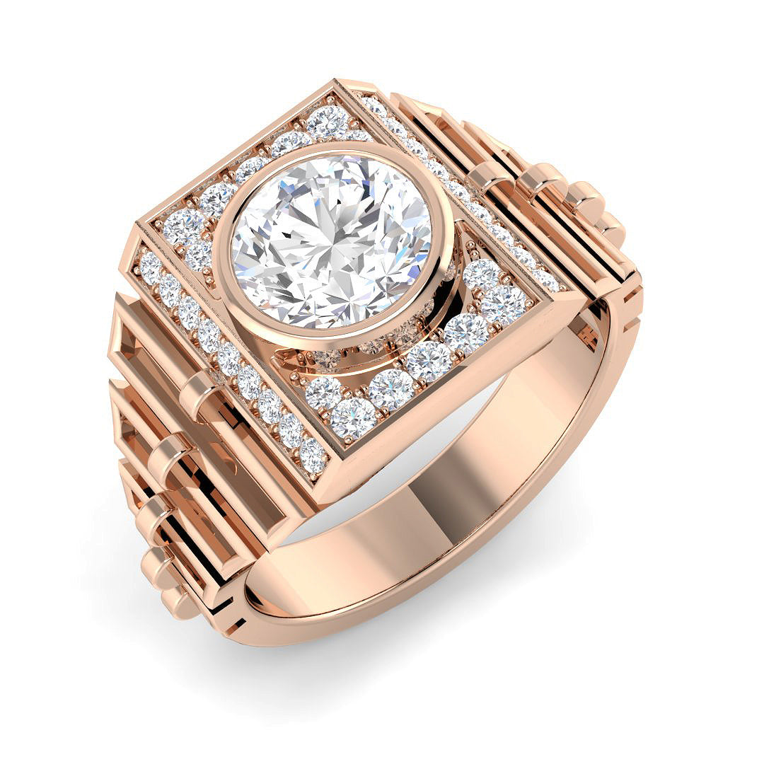 Signet Lab-Grown Diamond Ring 2.39ct–2.48ct – SR5608 – 18k Rose Gold