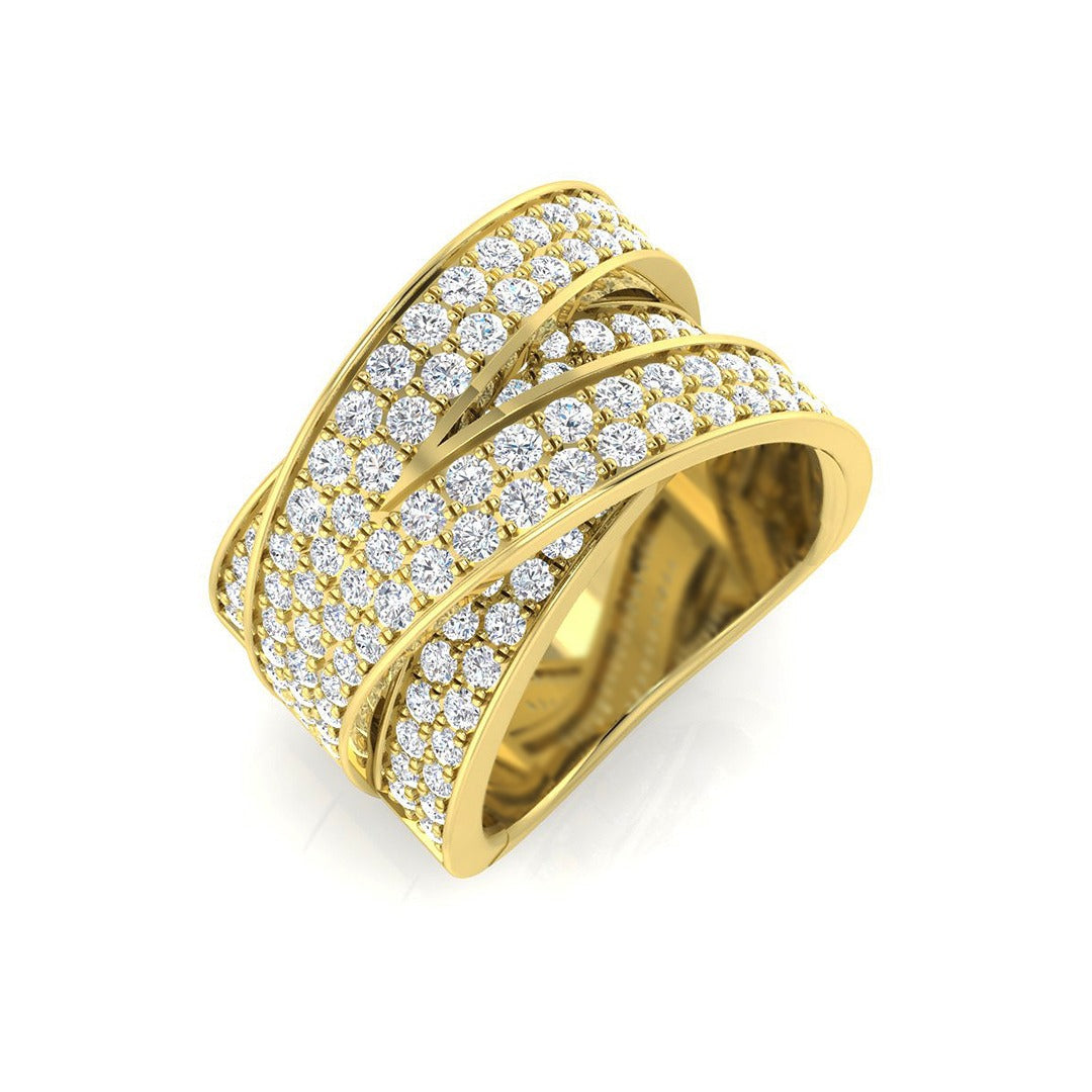 Pave Diamond Ring 2.06ct – XYR10787 – 18k Yellow Gold