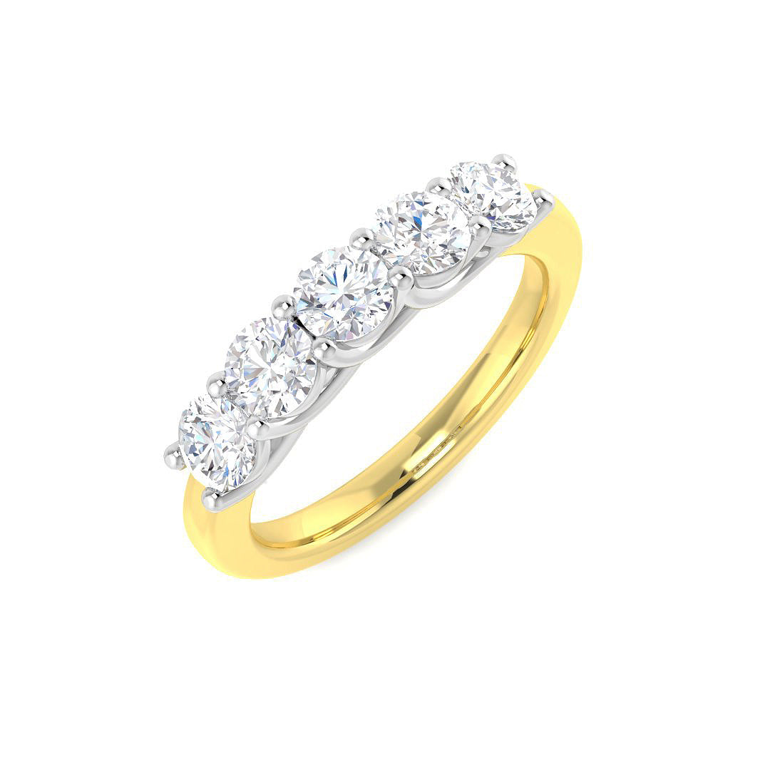 Five Stone Diamond Ring 0.29ct–2.1ct – SL8480 – 18k Yellow Gold
