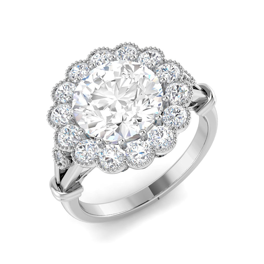 Vintage Diamond Ring 1.21ct–3.76ct – SR7352 – 18k White Gold